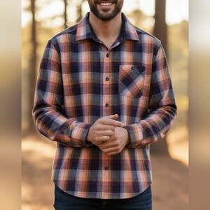 Tommy Bahama Jeans Island Crafted Modern Fit Plaid Button-Down Dress Shirt, M